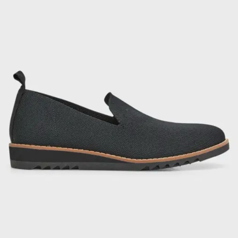 Eileen Fisher Shoes Nova Knit Stretch Loafers Woven Black Chunky Basic Size 10 - Picture 1 of 11